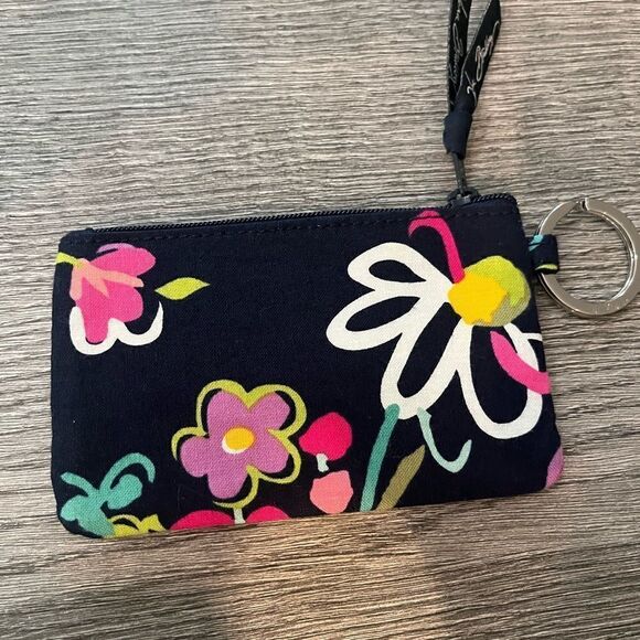 Vera Bradley black floral keychain ID holder - Picture 4 of 4